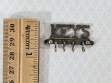 Dollhouse 1:6 Scale Keys Hook Rack Metal Miniature Antique Brass Finish - Miniature Crush