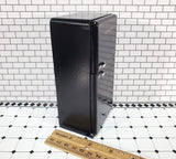 Dollhouse 1950s Refrigerator Fridge 2 Door Black Retro Style 1:12 Scale Miniature Wood Furniture - Miniature Crush