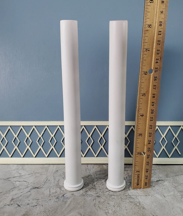 Dollhouse 2 Round Columns Pillars Tapered Hard Cast Resin 21 cm Tall 1:12 Scale Miniatures - Miniature Crush