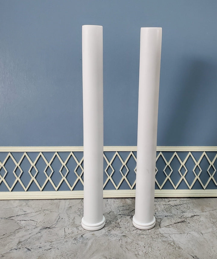 Dollhouse 2 Round Columns Pillars Tapered Hard Cast Resin 21 cm Tall 1:12 Scale Miniatures - Miniature Crush