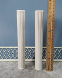 Dollhouse 2 Round Fluted Columns Pillars Hard Cast Resin 8 3/4" Tall 1:12 Scale Miniatures - Miniature Crush