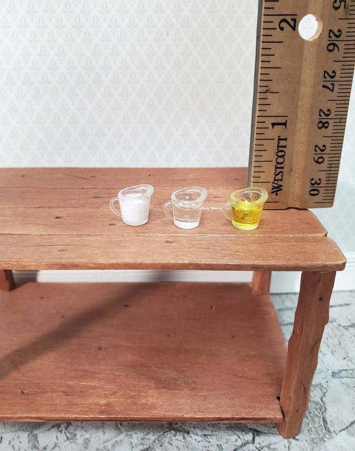 Dollhouse 3 Filled Measuring Cups Milk Water Oil 1:12 Scale Miniature Kitchen Food Groceries - Miniature Crush