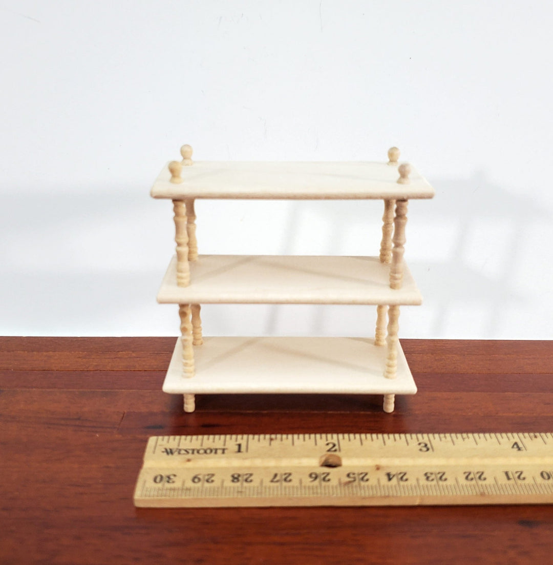 Dollhouse 3 Shelf Plant Stand or Bookcase Bookshelf 1:12 Scale Furniture Unpainted - Miniature Crush