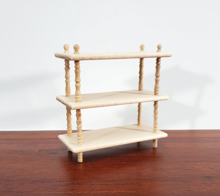 Dollhouse 3 Shelf Plant Stand or Bookcase Bookshelf 1:12 Scale Furniture Unpainted - Miniature Crush