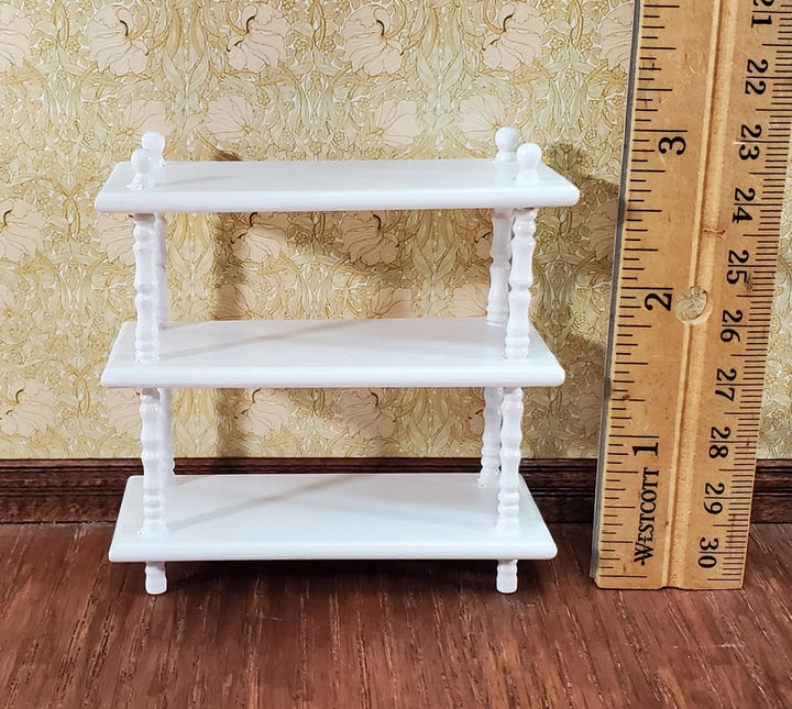 Dollhouse 3 Shelf Plant Stand or Bookcase Bookshelf 1:12 Scale Furniture White - Miniature Crush