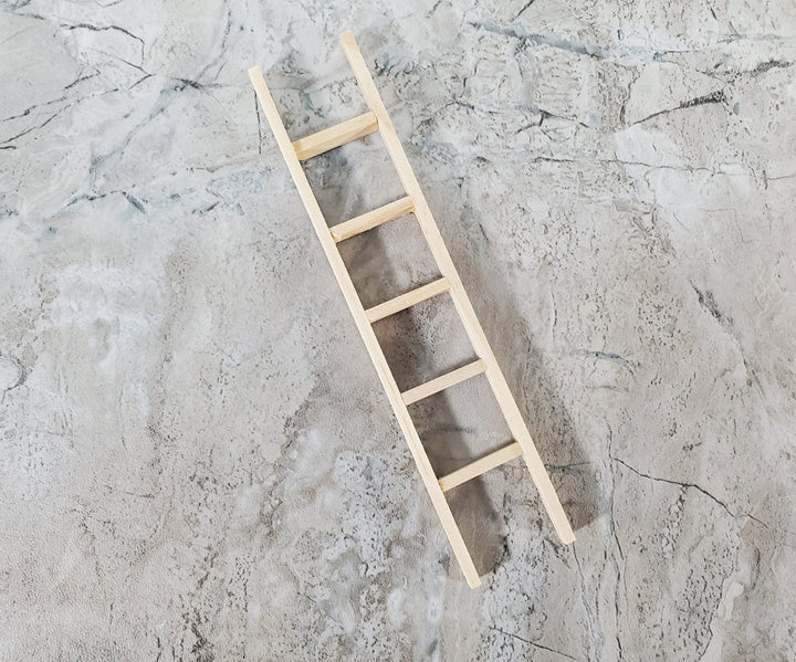 Dollhouse 6" Straight Ladder Tall Wood 1:12 Scale Miniature Unpainted - Miniature Crush