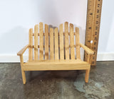 Dollhouse Adirondack Double Chair Loveseat Light Oak 1:12 Scale Miniature - Miniature Crush