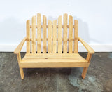 Dollhouse Adirondack Double Chair Loveseat Light Oak 1:12 Scale Miniature - Miniature Crush