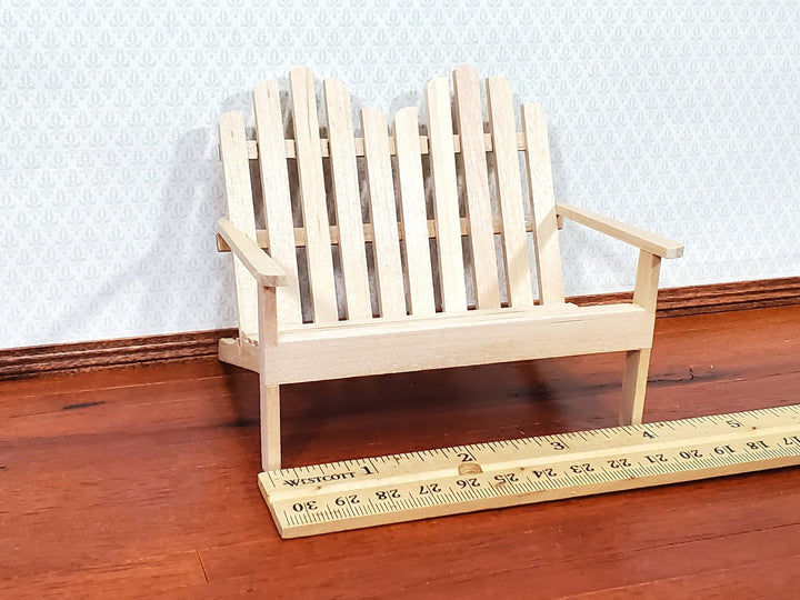 Dollhouse Adirondack Double Chair Loveseat Unpainted DIY 1:12 Scale Miniature - Miniature Crush