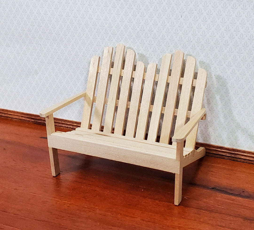 Dollhouse Adirondack Double Chair Loveseat Unpainted DIY 1:12 Scale Miniature - Miniature Crush