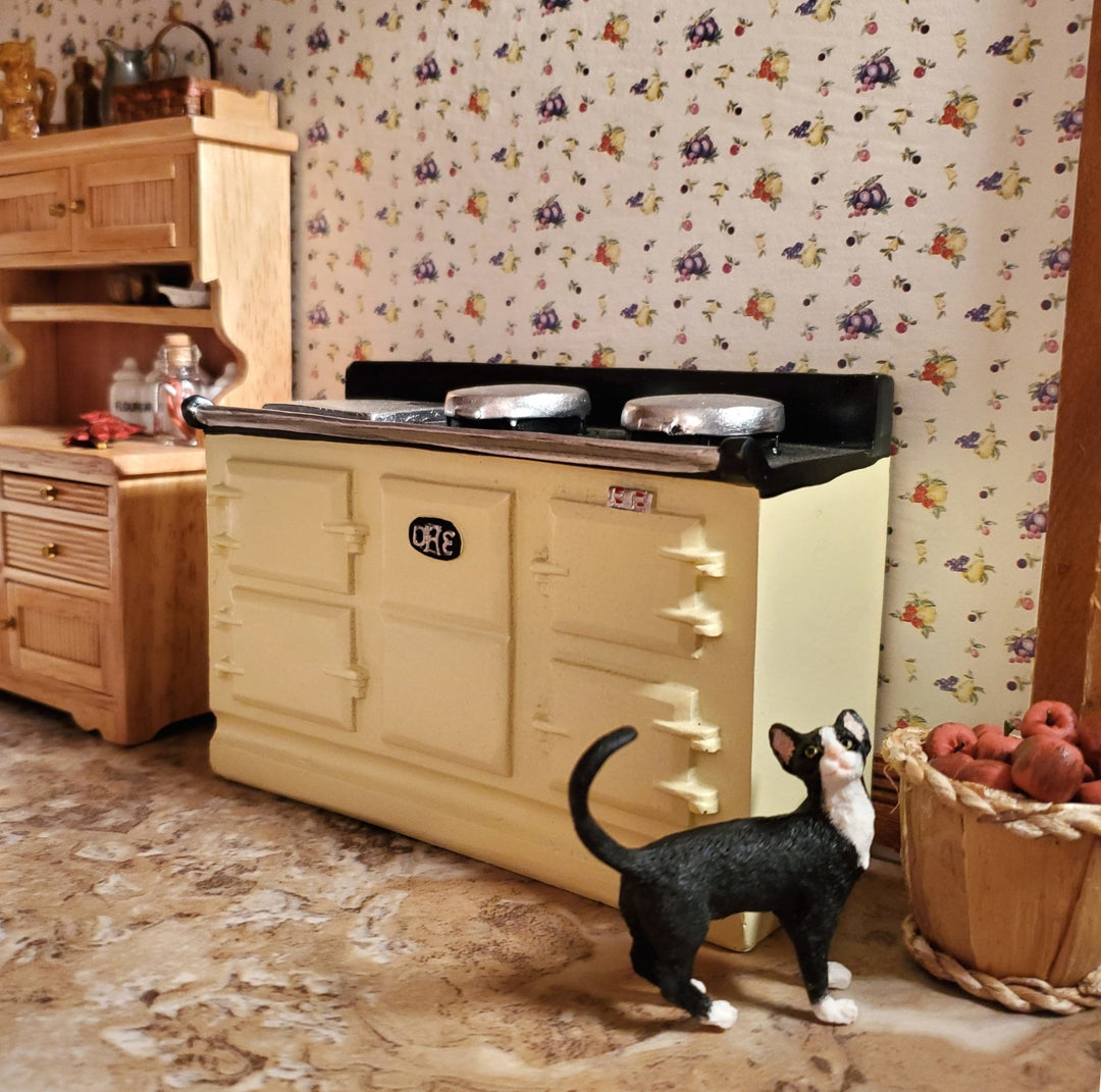 Dollhouse AGA Style Cooker Stove Oven Cream Large 1:12 Scale Miniature Kitchen - Miniature Crush