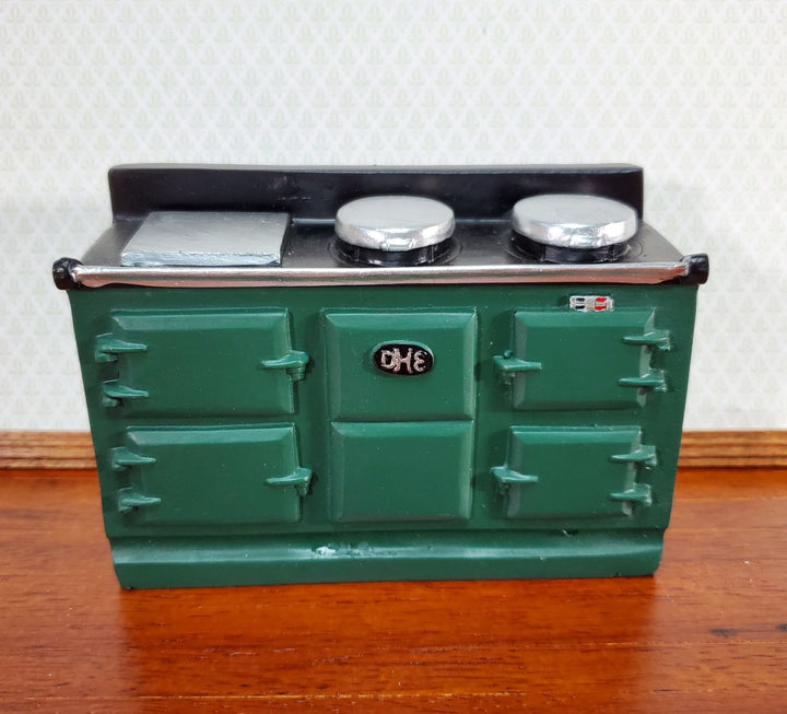 Dollhouse AGA Style Cooker Stove Oven Green Large 1:12 Scale Miniature Kitchen - Miniature Crush