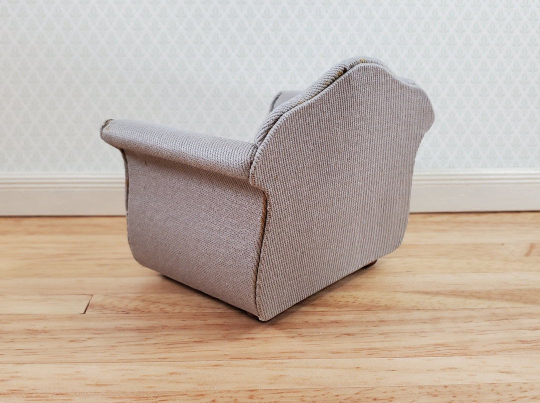 Dollhouse Arm Chair Gray Fabric 1:12 Scale Miniature Furniture Armchair - Miniature Crush