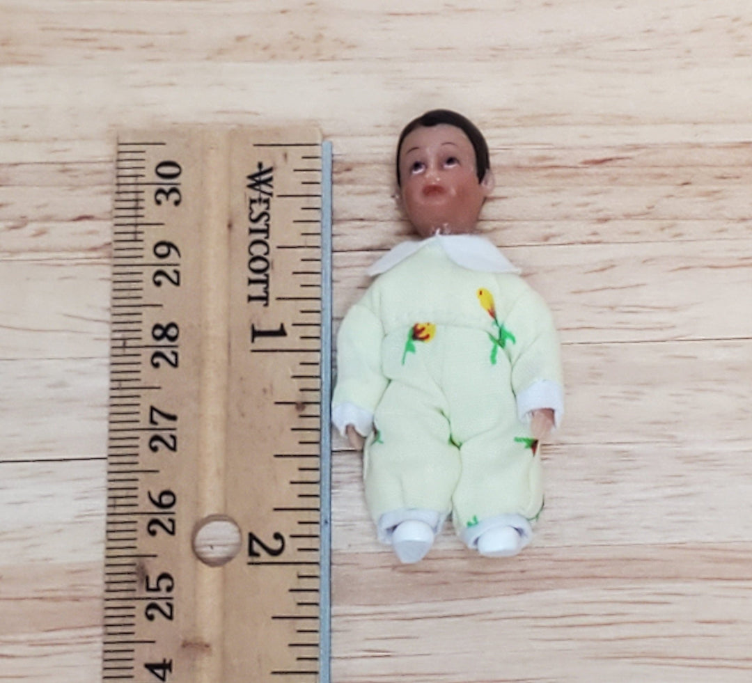 Dollhouse Baby Doll Modern Boy or Girl Hispanic 1:12 Scale Miniature Family Semi-Poseable - Miniature Crush