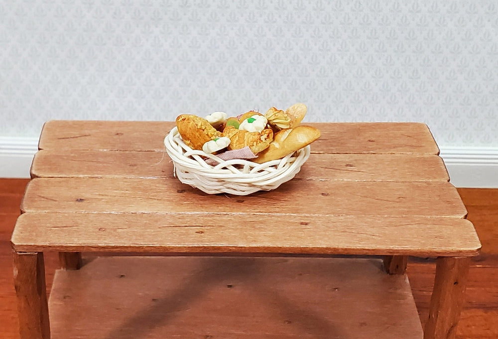 Dollhouse Bakery Breads Cooks Pastries in a Basket 1:12 Scale Miniature Kitchen Food - Miniature Crush