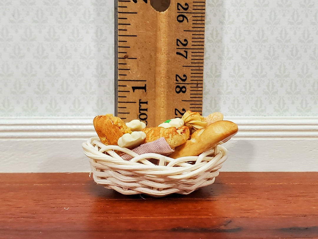 Dollhouse Bakery Breads Cooks Pastries in a Basket 1:12 Scale Miniature Kitchen Food - Miniature Crush