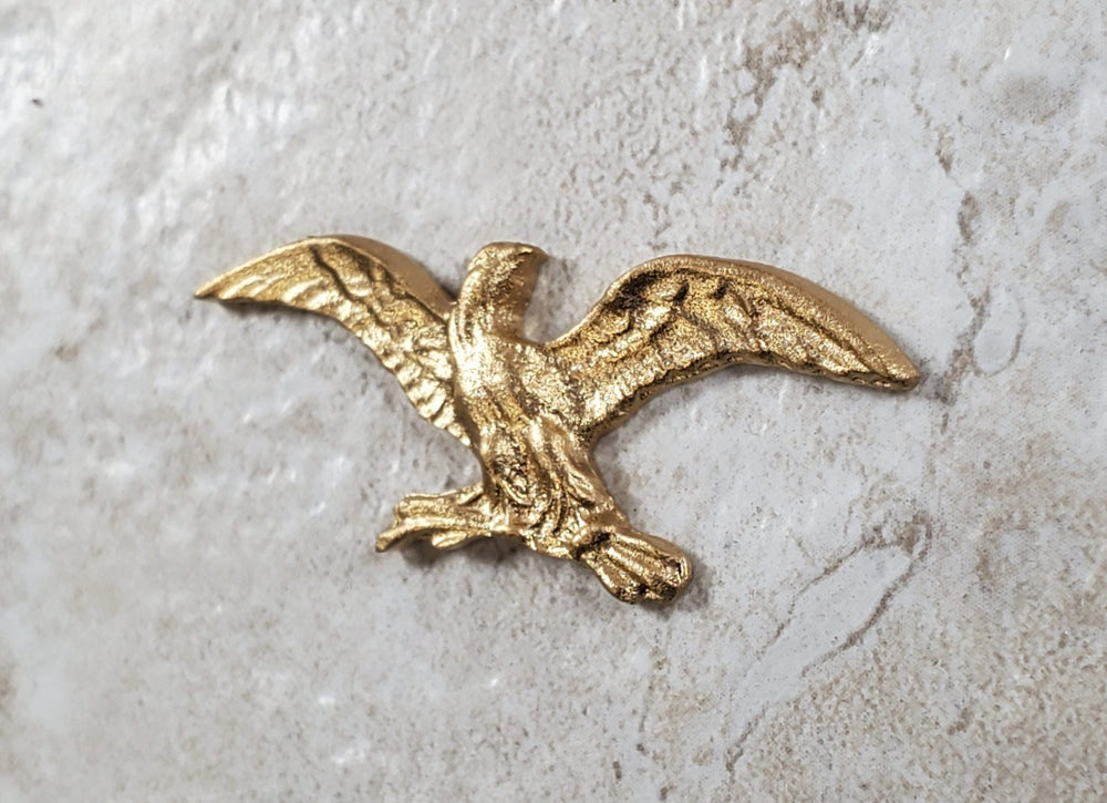 Dollhouse Bald Eagle Gold Wall or Door Plaque 1:12 Scale Miniature Accessory - Miniature Crush