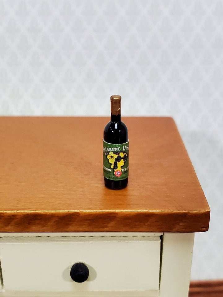 Dollhouse Balsamic Vinegar Bottle 1:12 Scale Miniature Kitchen 1" Tall - Miniature Crush