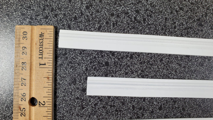 Dollhouse Baseboard 5 Pieces Trim White 12mm x 45cm long 1:12 Scale Skirting - Miniature Crush