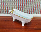 Dollhouse Bathtub Tub Reutter Porcelain White & Gold 1:12 Scale Miniature Bathroom - Miniature Crush