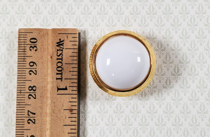 Dollhouse Battery Ceiling Light White with Gold Base 1:12 Scale Miniature - Miniature Crush