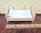 Dollhouse Bed Twin Size with Mattress Unpainted Wood 1:12 Scale Miniature Bedroom Furniture - Miniature Crush