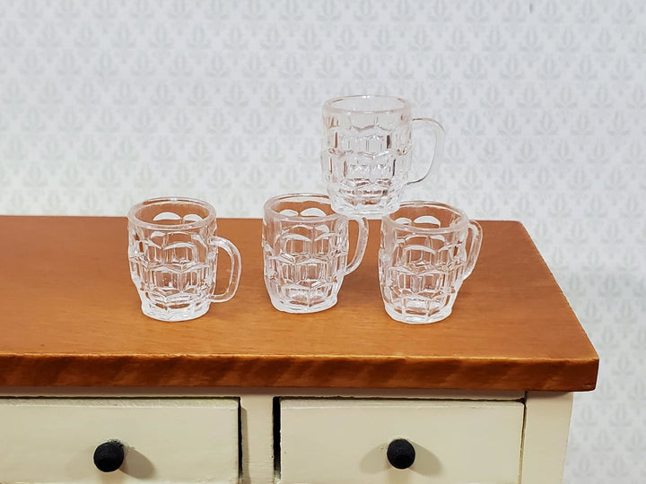 Dollhouse Beer Mugs Set of 4 Pint Size Empty 1:12 Scale Miniature Dishes Glasses Cups - Miniature Crush