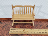 Dollhouse Bench Deacon Style Light Oak Finish 1:12 Scale Miniature Furniture - Miniature Crush