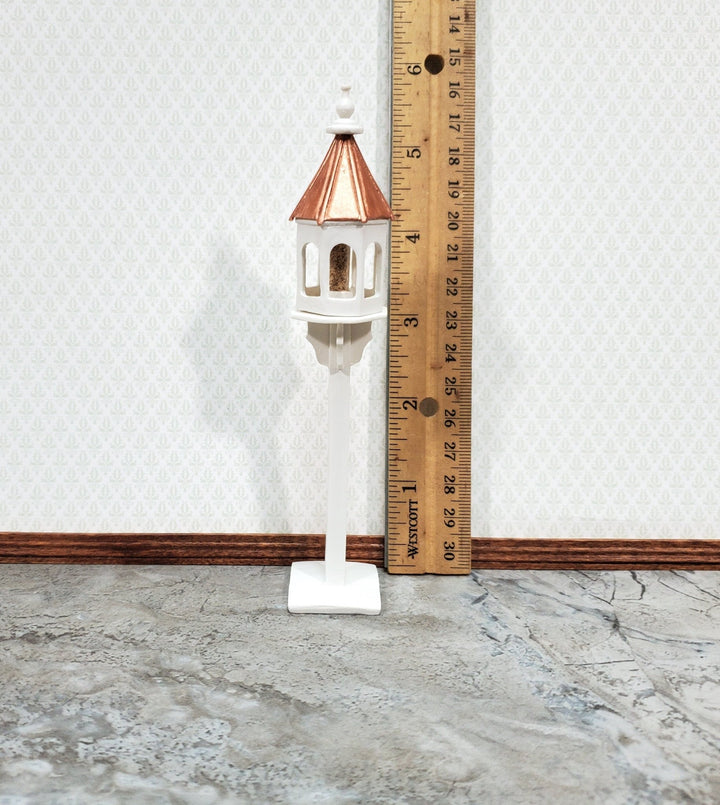 Dollhouse Bird Feeder Tall Free Standing White 1:12 Scale by Falcon Miniatures - Miniature Crush