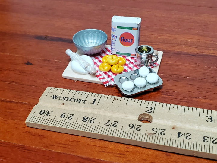 Dollhouse Biscuit Baking Set Rolls Buns 1:12 Scale Miniature Food Kitchen Bakery - Miniature Crush