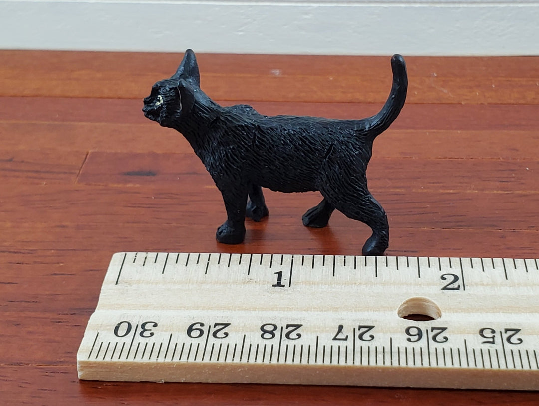 Dollhouse Black Kitty Cat Walking 1:12 Scale Miniature Pet - Miniature Crush