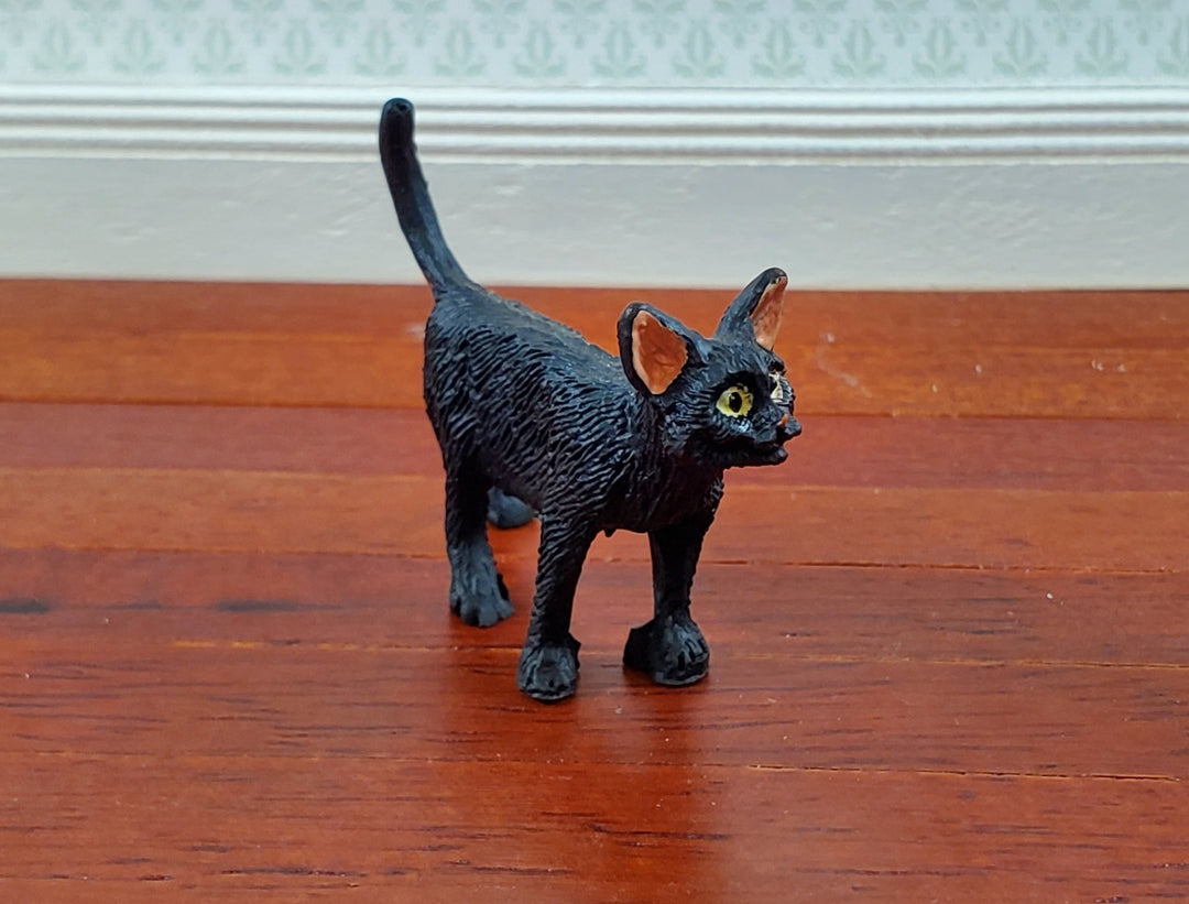 Dollhouse Black Kitty Cat Walking 1:12 Scale Miniature Pet - Miniature Crush