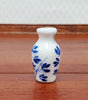 Dollhouse Blue & White Decorative Vase for Flowers Tall 1:12 Scale Miniature