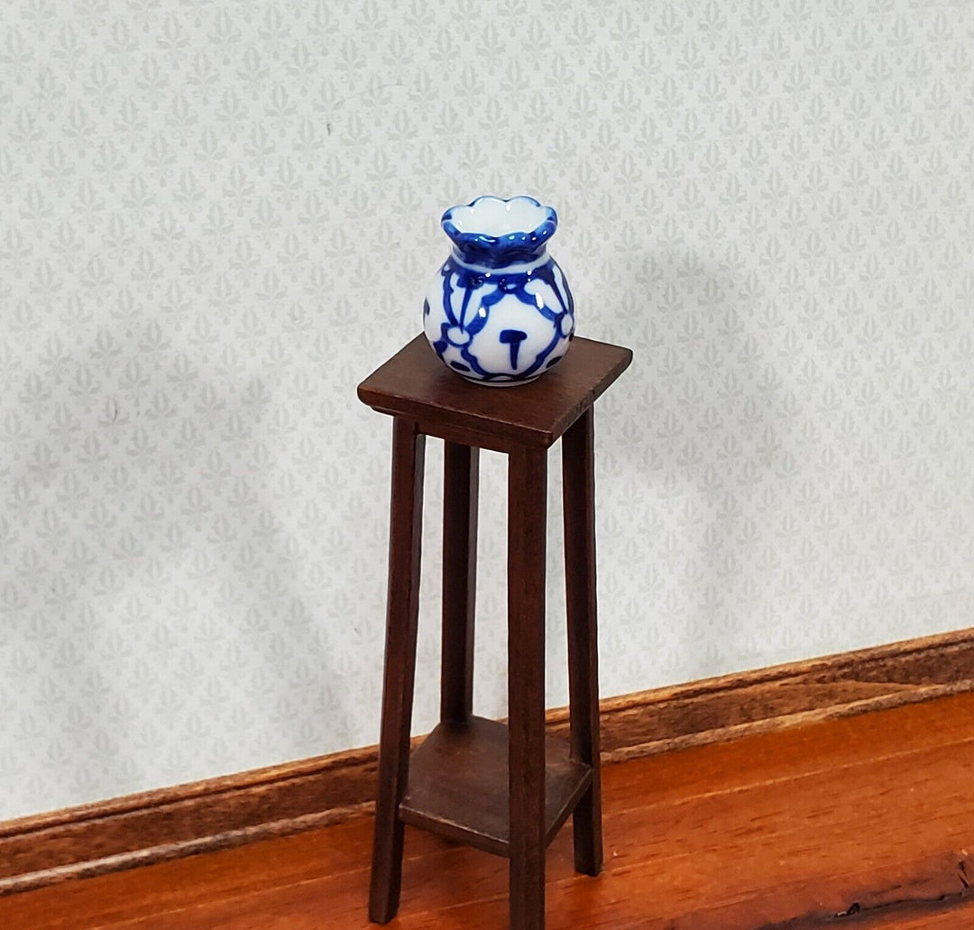 Dollhouse Blue & White Vase LARGE for Flowers Ceramic 1:12 Scale Miniature - Miniature Crush