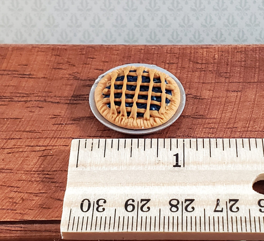 Dollhouse Blueberry Pie on Plate 1:12 Scale Miniature Kitchen Food Bakery - Miniature Crush