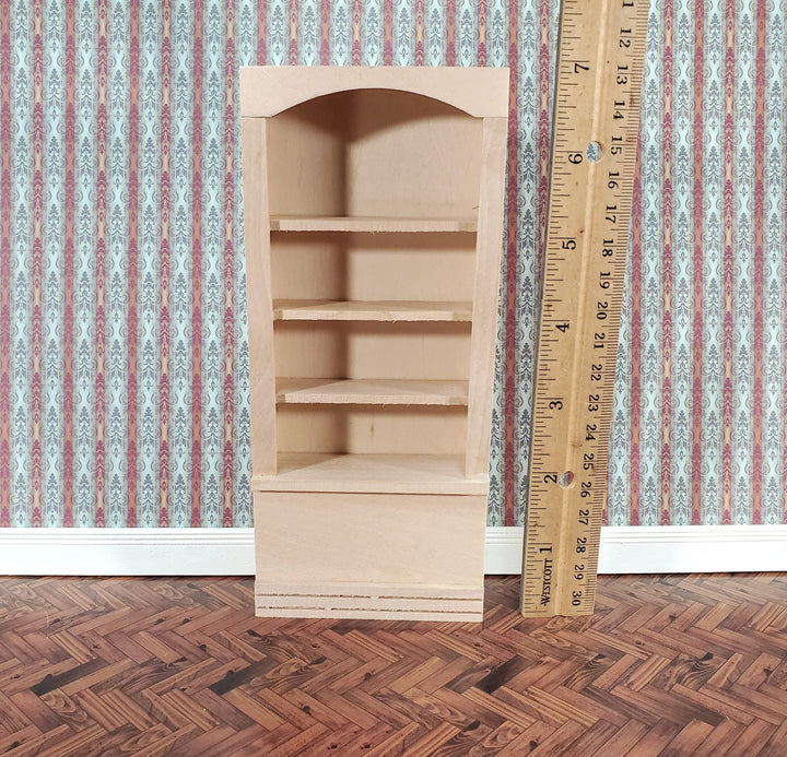 Dollhouse Bookcase 4 Shelves 1:12 Scale Miniature Bookshelf Unpainted Wood - Miniature Crush