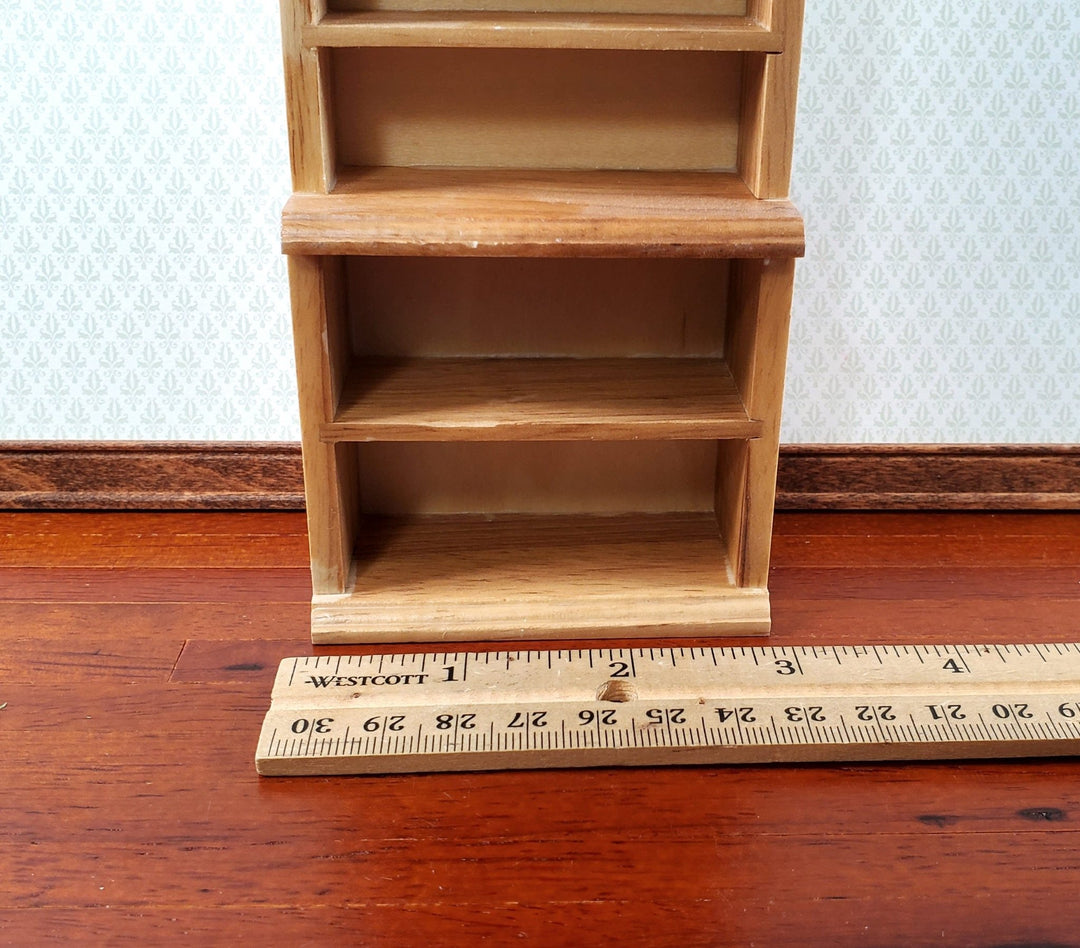 Dollhouse Bookcase or Shop Shelves Light Oak Finish 1:12 Scale Bookshelf - Miniature Crush