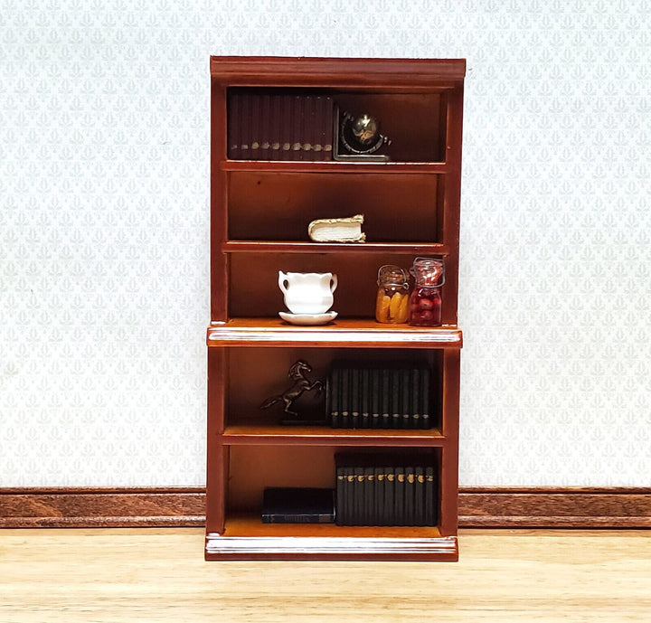 Dollhouse Bookcase or Shop Shelves Walnut Finish 1:12 Scale Miniature Bookshelf Furniture - Miniature Crush