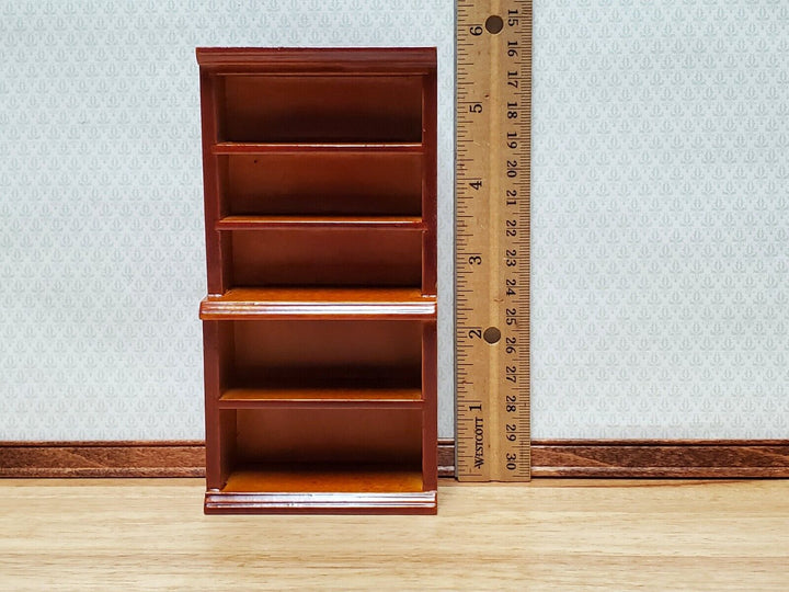 Dollhouse Bookcase or Shop Shelves Walnut Finish 1:12 Scale Miniature Bookshelf Furniture - Miniature Crush