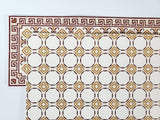 Dollhouse Border Tile Flooring Sheet 1:12 Scale by World Model WM34180 Gold Maroon - Miniature Crush