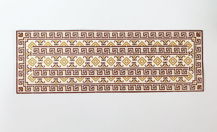 Dollhouse Border Tile Flooring Sheet 1:12 Scale by World Model WM34180 Gold Maroon - Miniature Crush
