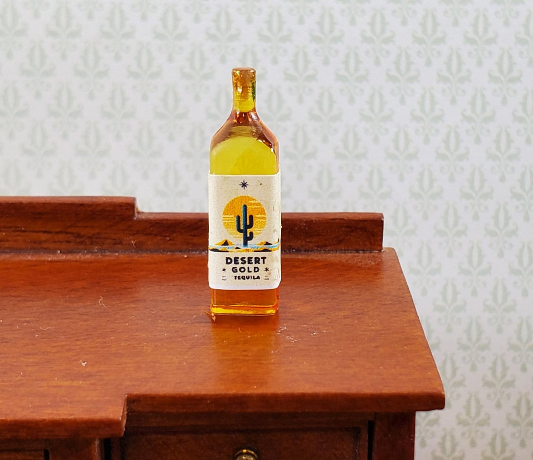 Dollhouse Bottle of Tequila Desert Gold 1:12 Scale Miniature Drinks Handmade - Miniature Crush