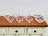 Dollhouse Bowls Serving Dishes Clear Plastic Scalloped Edge Set of 8 1:12 Scale Miniatures - Miniature Crush