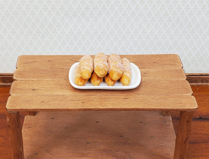 Dollhouse Bread Loaves on White Ceramic Platter 1:12 Scale Miniature Food Bakery - Miniature Crush
