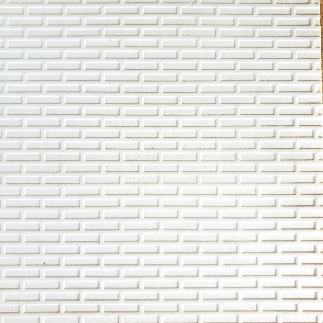 Dollhouse Brick Embossed Textured Foam Board White 1:12 Scale World Model 7000 - Miniature Crush