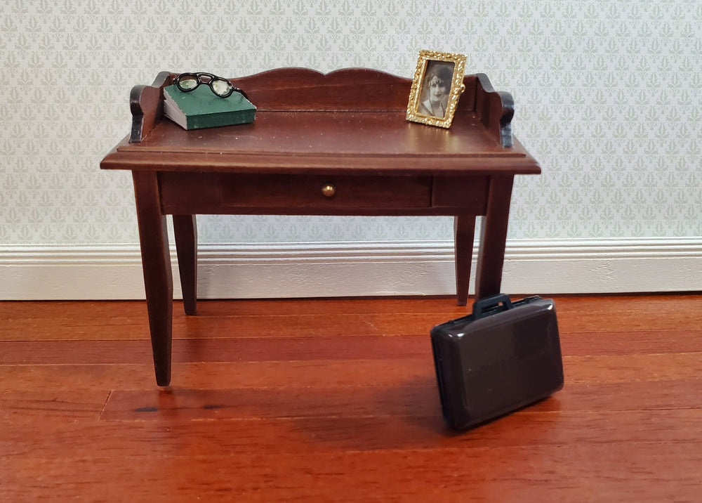 Dollhouse Briefcase Suitcase Dark Brown Attache 1:12 Scale Accessories - Miniature Crush