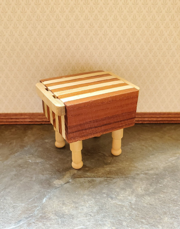 Dollhouse Butcher Block Two Toned End Grain Wood 1:12 Scale Miniature Kitchen - Miniature Crush