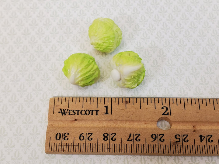 Dollhouse Cabbage or Iceberg Lettuce 3 Heads 1:12 Scale Miniature Kitchen Food Vegetables - Miniature Crush