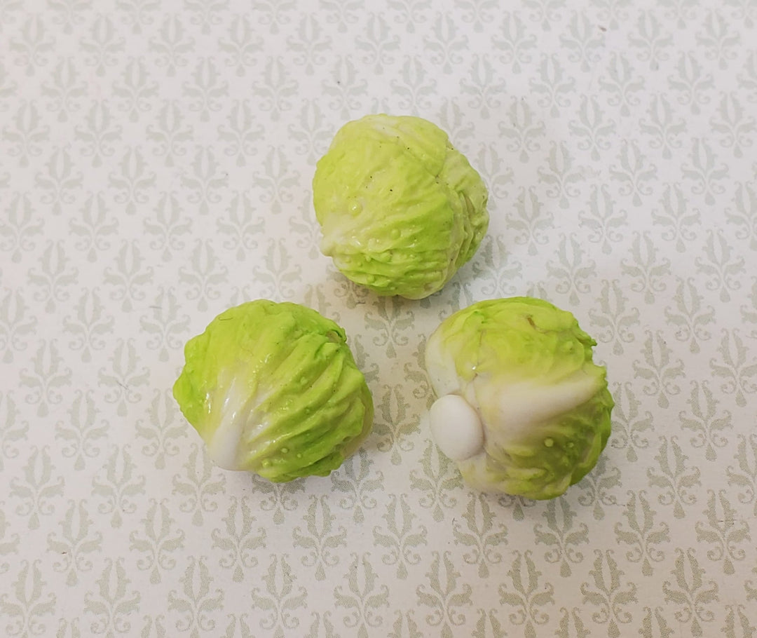 Dollhouse Cabbage or Iceberg Lettuce 3 Heads 1:12 Scale Miniature Kitchen Food Vegetables - Miniature Crush