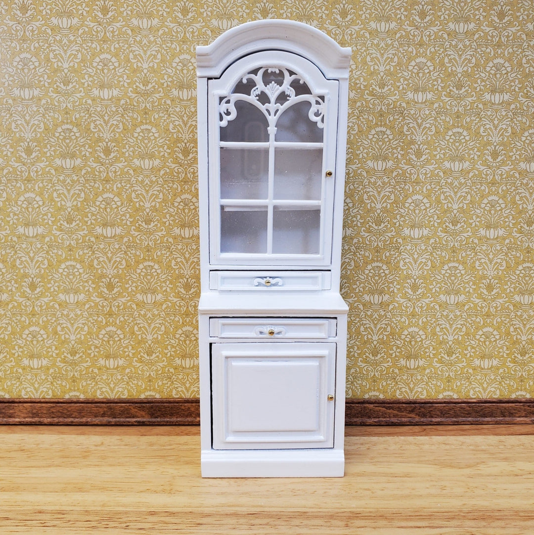 Dollhouse Cabinet Hutch Kitchen or Living Room White Finish 1:12 Scale Miniature Furniture - Miniature Crush